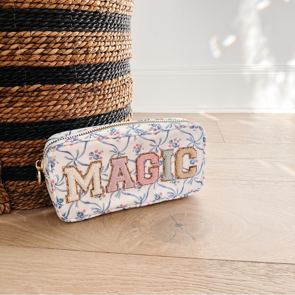 LoveShackFancy X SCL Small Pouch Blue Ribbon Rare NWOT